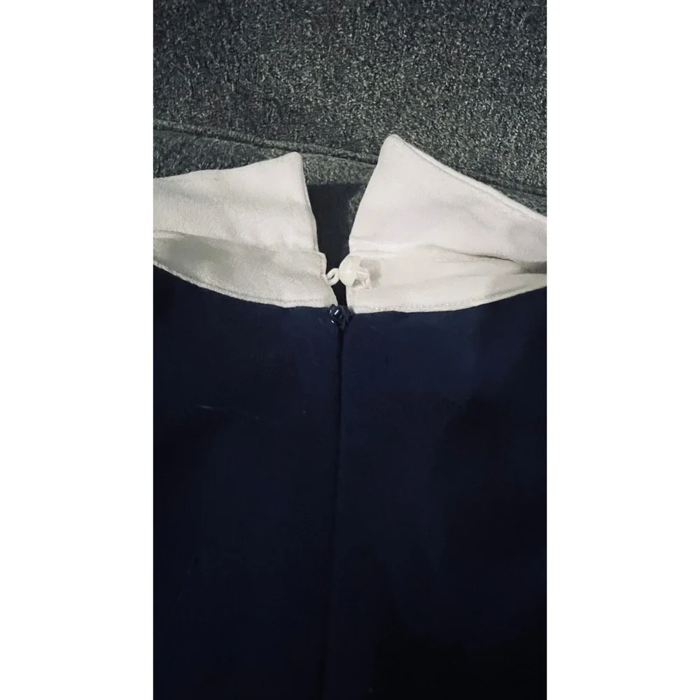 Sunny Fashion Sailor Dress Kids Size 6 Navy Blue Scalloped Hem Tie Detail